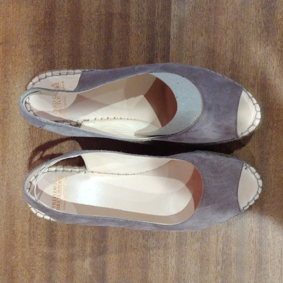 Fred De La Bretoniere Suede Espadrille Wedges Slingback Tan Brown Size 39 US 9 - Picture 10 of 13